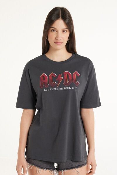 Tezenis T-Shirt Stampa AC/DC Unisex Donna Nero Tamaño M