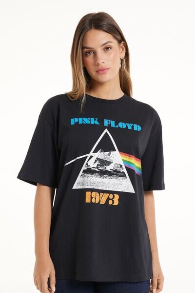 Tezenis T-Shirt Stampa Pink Floyd Unisex Donna Nero Tamaño XL