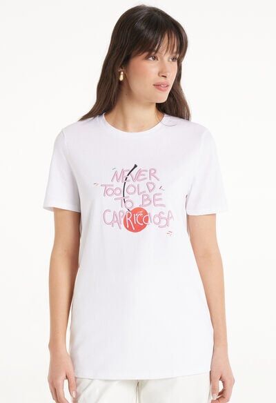 Tezenis T-Shirt Cotone con Stampa Donna Stampa Tamaño M