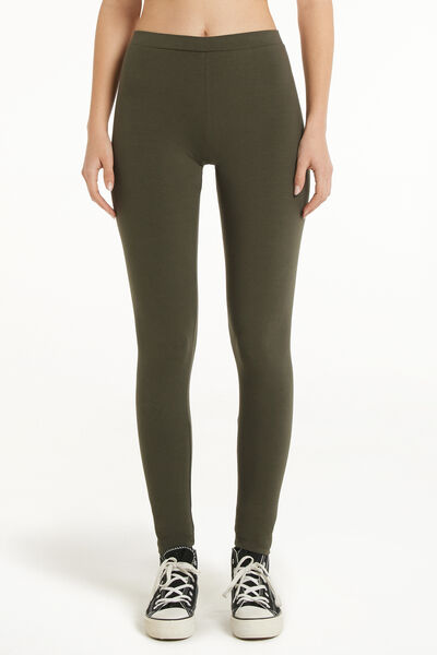 Tezenis Leggings Basic in Cotone Donna Verde Tamaño S