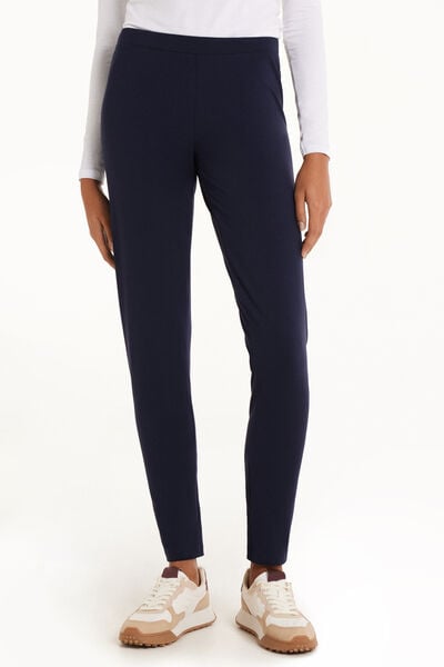 Tezenis Leggings Basic in Cotone Donna Blu Tamaño M