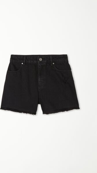 Tezenis Short in Denim Sfrangiati Donna Nero Tamaño XS