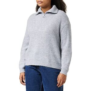 Only Onlbaker L/S Zip Pullover KNT Sweater Dames, Mix Lichtgrijs/Details: Melange, S, Lichtgrijs mix. Details: gemengd S