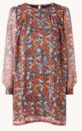 Superdry Mini tuniekjurk met print en lurex - Bordeauxrood