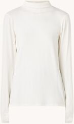 Simple Rosanne longsleeve met lage col - Ivoor