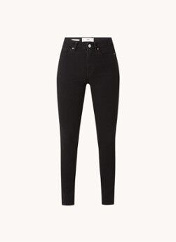 MANGO Soho high waist skinny jeans met gekleurde wassing - Zwart