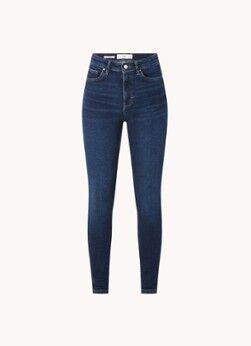 MANGO Soho high waist skinny jeans met donkere wassing - Indigo