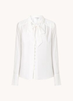 Forever New Lara blouse met strikkraag - Gebroken wit