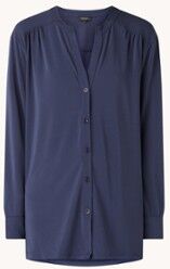 Claudia Sträter Blouse met V-hals en stretch - Donkerblauw