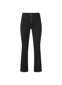 Maje Passion high waist flared fit cropped jeans met stretch - Zwart
