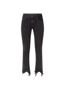Maje Pachafran mid waist slim fit jeans met gerafelde zoom - Antraciet