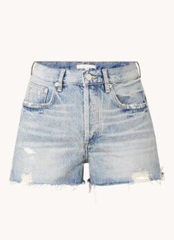 Maje Instinct high waist straight leg korte broek met ripped details - Jeans