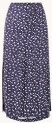 Maje Judey midirok met print en split - Donkerblauw