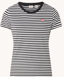 Levi's The Perfect Tee T-shirt met streepprint - Zwart