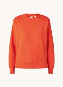Levi's Standard sweater met logoborduring - Oranjerood