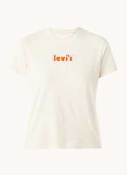 Levi's T-shirt met logoborduring - Ivoor