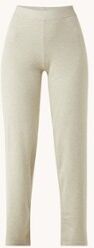 Expresso High waist straight fit fijngebreide broek - Beige