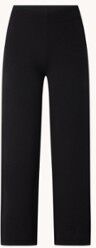 Benetton High waist loose fit cropped pantalon in wolblend - Zwart