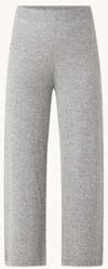 Benetton High waist wide fit cropped joggingbroek in kasjmierblend - Grijs