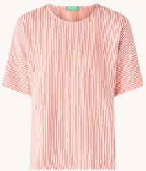 Benetton Top met streepprint - Roze