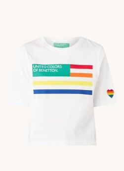 Benetton T-shirt met logoprint - Wit