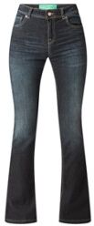 Benetton Mid waist flared fit jeans met donkere wassing - Blauw