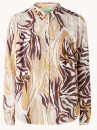 Benetton Blouse met print - Bruin