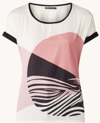 Expresso Top met print - Gebroken wit