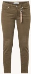 Marc O'Polo Mavas low waist skinny fit broek met fluweel look van biologisch katoen - Lichtbruin