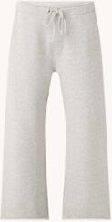 Marc O'Polo High waist wide fit cropped joggingbroek van biologisch katoen - Grijsmele