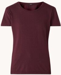 Denham Emma T-shirt van katoen met ronde hals - Bordeauxrood