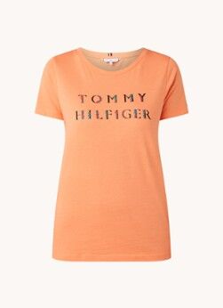 Tommy Hilfiger T-shirt met logoprint - Oranje