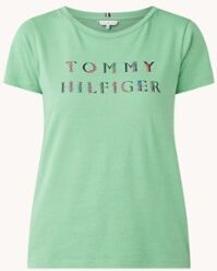 Tommy Hilfiger T-shirt met logoprint - Mint