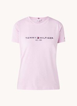 Tommy Hilfiger T-shirt met logoborduring - Lila