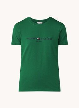Tommy Hilfiger T-shirt met logoborduring - Donkergroen