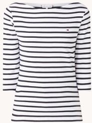 Tommy Hilfiger Top met streepprint en boothals - Wit