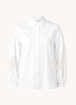 Xandres Hilja blouse in biologische katoenblend met broderie - Wit