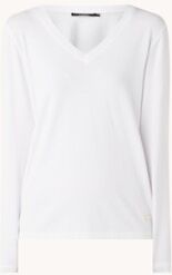 Xandres Franki longsleeve met V-hals in lyocellblend - Wit