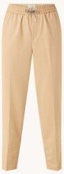 Scotch & Soda High waist tapered fit cropped pantalon met trekkoord - Camel