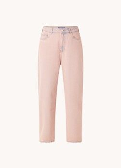 Scotch & Soda High waist tapered cropped jeans met gekleurde wassing - Roze