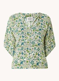 Scotch & Soda Tuniek met bloemenprint - Lichtgroen