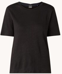 Scotch & Soda T-shirt van linnen - Zwart