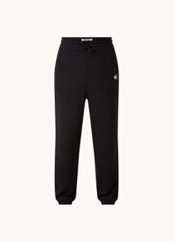 Tommy Hilfiger High waist tapered fit joggingbroek met logo - Zwart