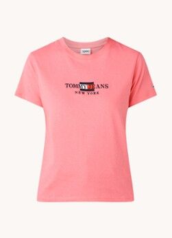 Tommy Hilfiger T-shirt met logoborduring - Roze