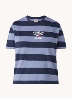 Tommy Hilfiger College T-shirt met streepprint - Donkerblauw