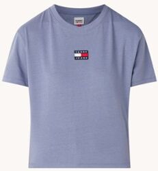 Tommy Hilfiger Cropped T-shirt met logo - Staalblauw