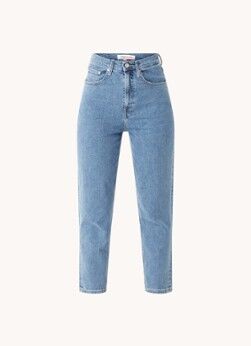Tommy Hilfiger High waist tapered fit cropped jeans met stretch - Indigo
