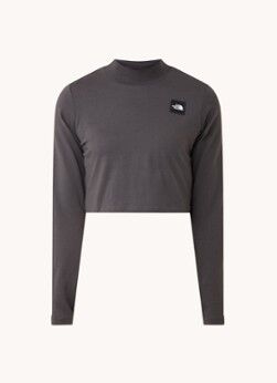 The North Face Nekku cropped fit longsleeve met lage col en logo - Antraciet