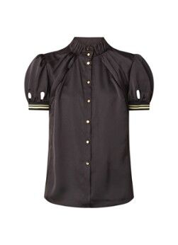 Damsel in a Dress Sholto blouse van satijn met lurex - Zwart