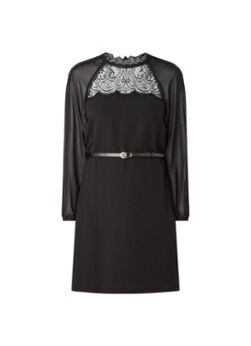 Damsel in a Dress Sania semi-transparante jurk met kant en ceintuur - Zwart